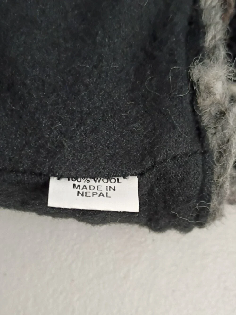 Kids Knit Earflap Hat in Gray & Black - Handcrafted Style